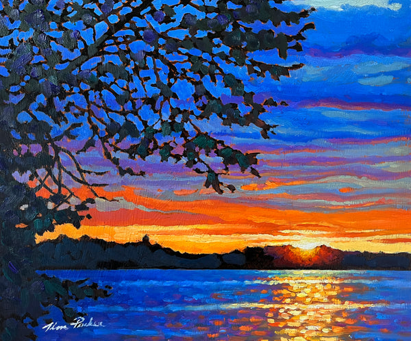 *ORIGINAL OIL* Cottage Sunset 10" by 12"